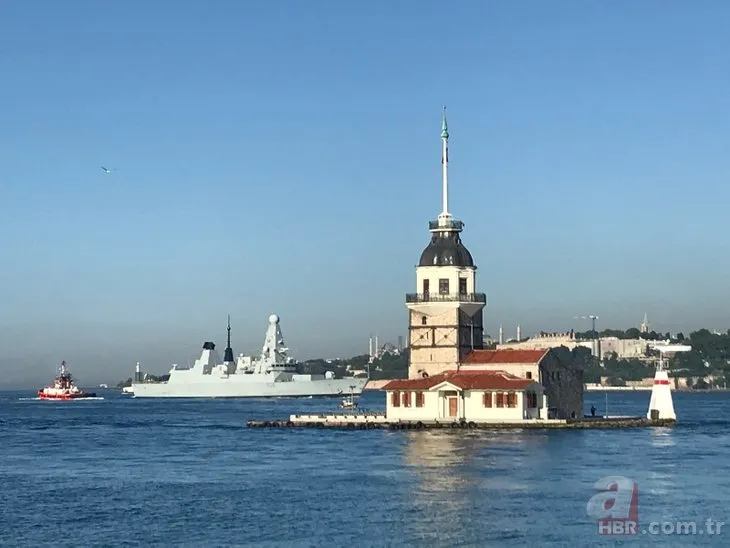 Rusya’ya karşı harekete geçen İngiltere’nin savaş gemisi İstanbul Boğazı’nda demirledi!