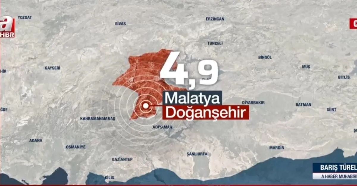 Malatya'da 4,9 büyüklüğünde deprem!