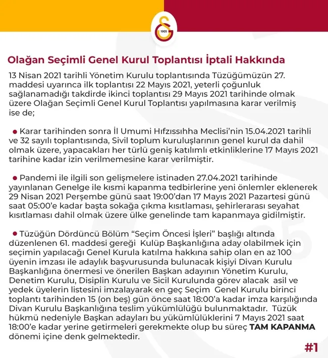 Son dakika: Galatasaray'da başkanlık seçimi iptal edildi - 1
