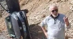 Manzarayı izlerken arabası uçtu!