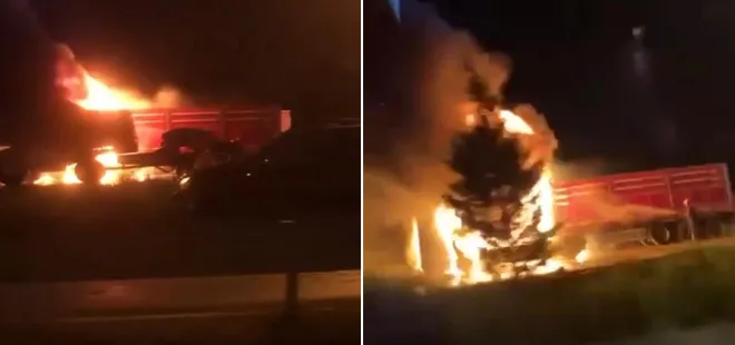 Benzin istasyonunda korku dolu anlar! Alev topuna döndü kullanılamaz hale geldi