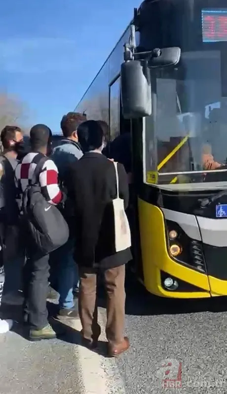 TEM Otoyolu’nda İETT otobüsü arıza yaptı! Vatandaşlar yolda bekledi
