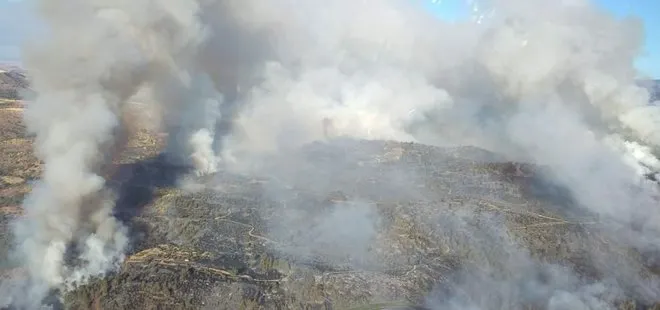 Güney Kıbrıs’tan yükselen dumanlar KKTC’den görüldü