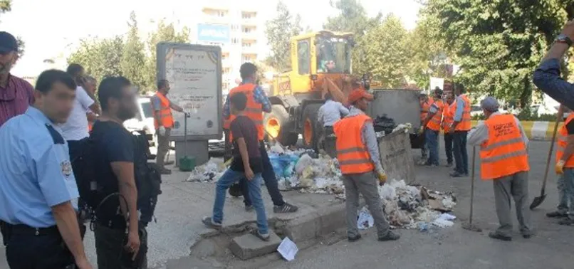 Batman'da çöpler polis eşliğinde toplandı