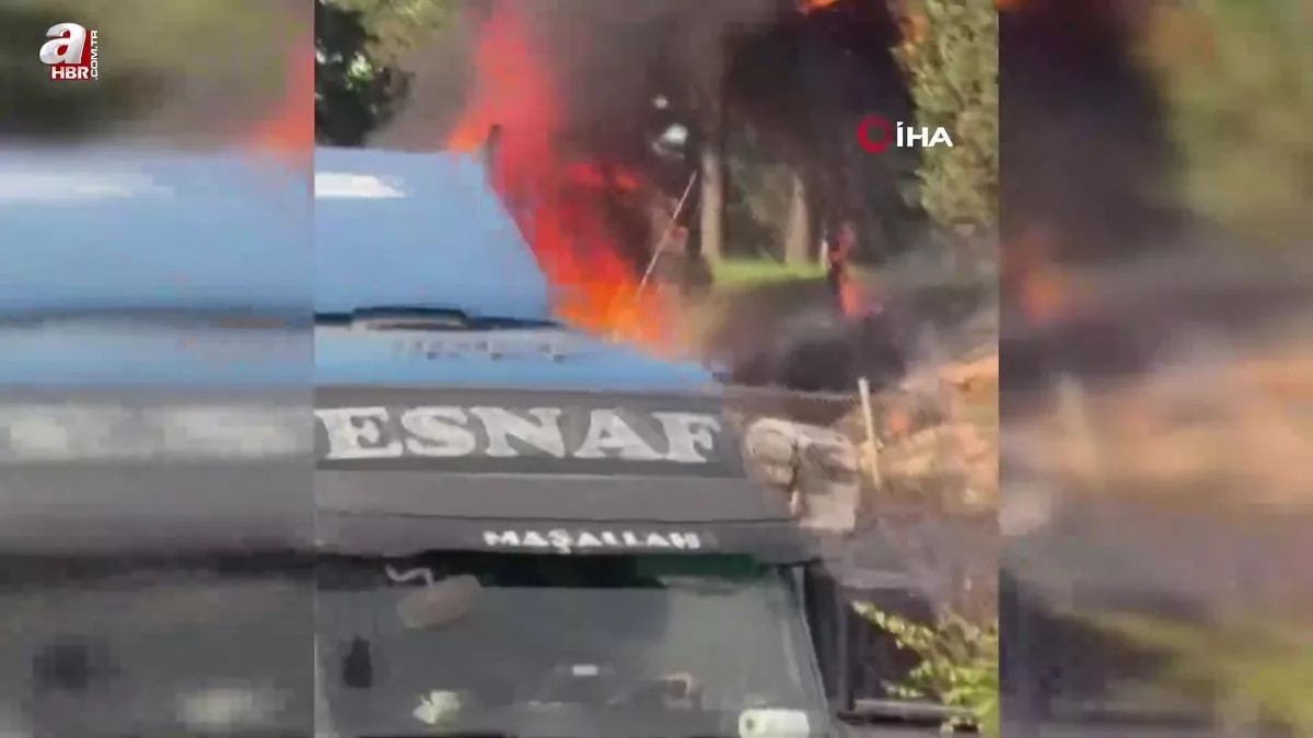 Tuzla’da Tır alev alev yandı