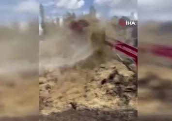 Bin saman balyası yanarak kül oldu