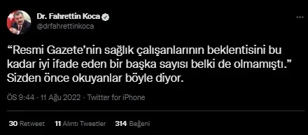 Sağlık Bakanı Fahrettin Koca’dan merak uyandıran paylaşım: Carpe Diem