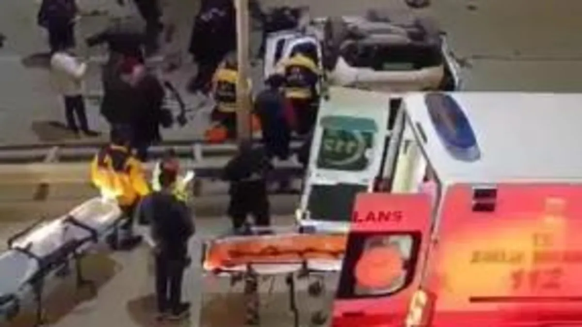 Tokat’ta feci kaza! Otomobil alt geçide uçtu: 2 yaralı