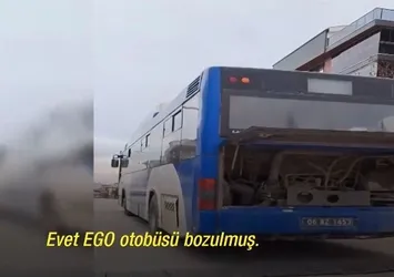 Ankara'da EGO otobüsü yolda kaldı