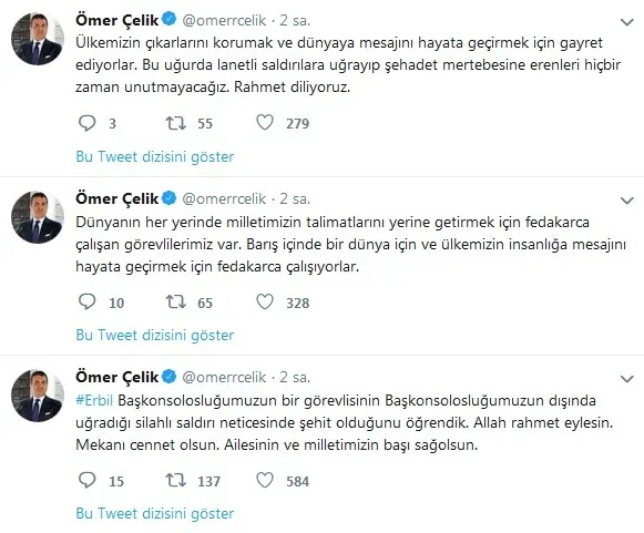 AK Parti'den Erbil'de Türk diplomatın şehit edilmesi hakkında açıklama - 1