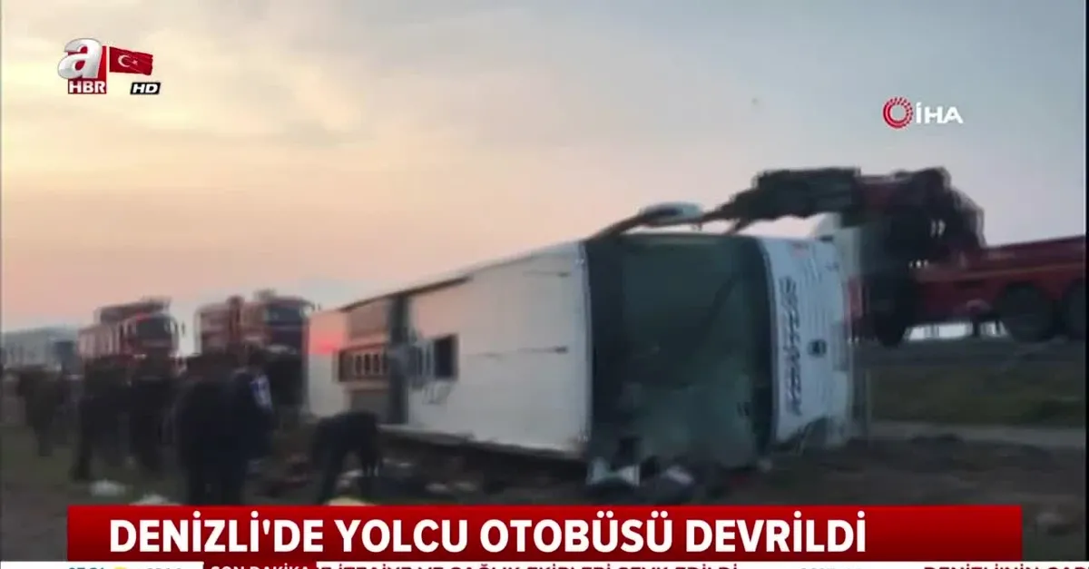 Denizli'de yolcu otobüsü şarampole uçtu!