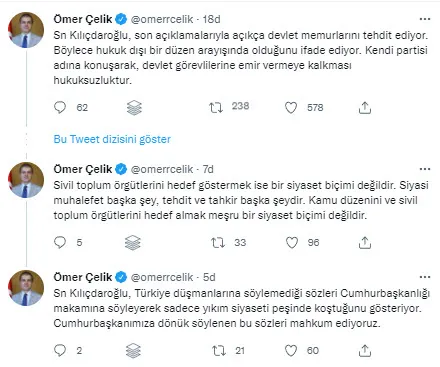 Son dakika: AK Parti Sözcüsü Ömer Çelik'ten devlet memurlarını tehdit eden Kılıçdaroğlu'na sert tepki: Bunun adı Yassıada zihniyeti - 2