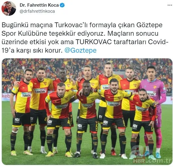 Sağlık Bakanı Fahrettin Koca’dan futbol kulüplerine TURKOVAC teşekkürü
