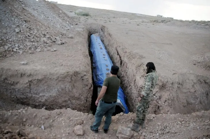 PKK/YPG’li teröristler Tel Abyad’ı köstebek yuvasına çevirmiş