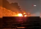 Yanan gemi böyle görüntülendi