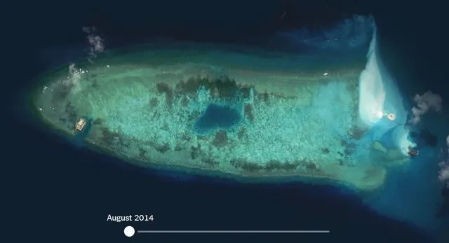 Çin’in ’yapay adası’ uzaydan görüntülendi