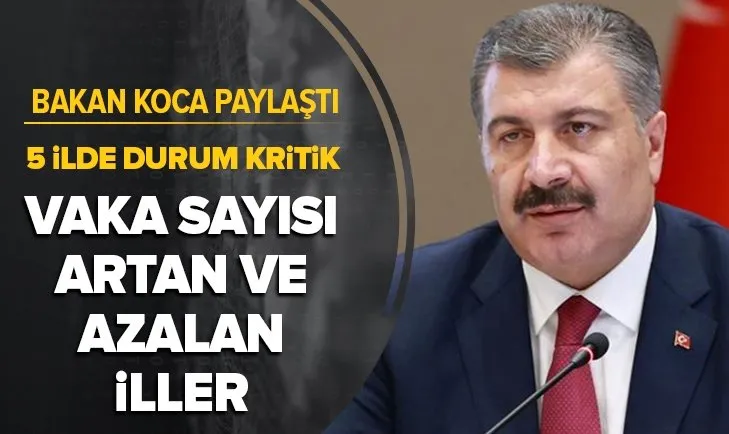 Sağlık Bakanı Fahrettin Koca vaka sayısı artan ve azalan illeri açıkladı