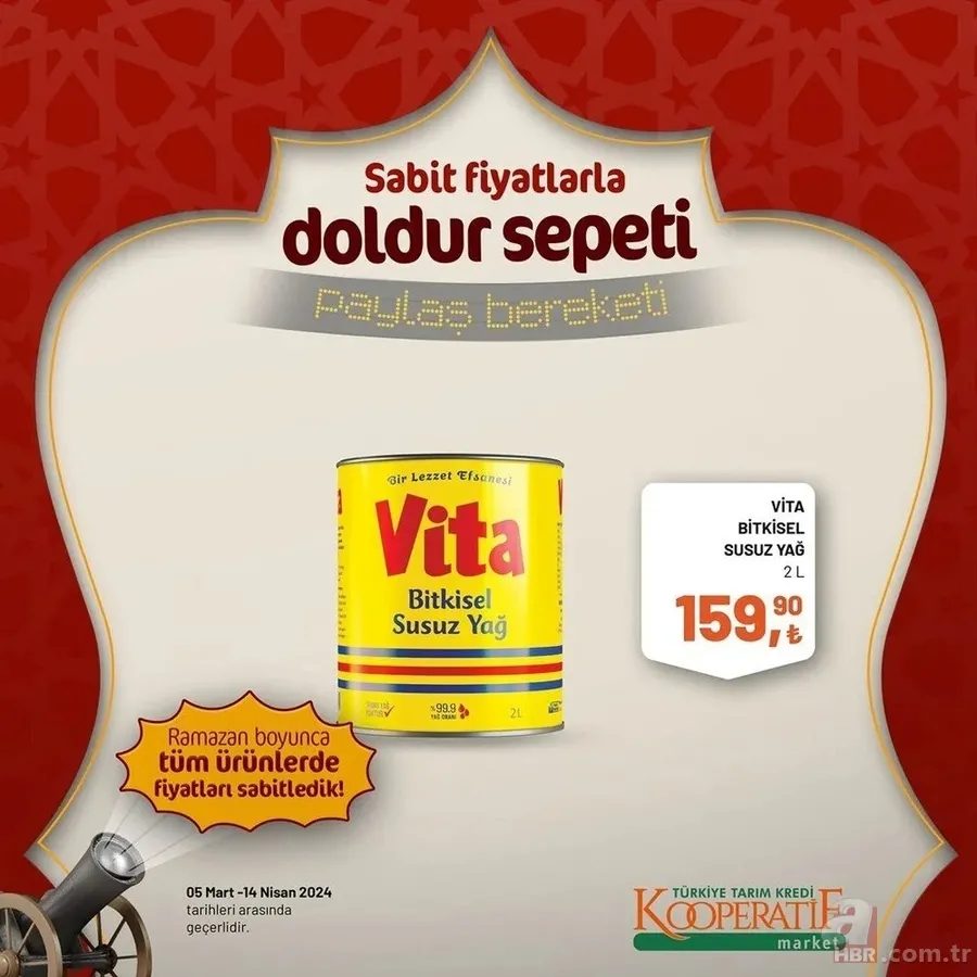 Tarım Kredi Market 30 Mart indirim kataloğu yayınladı! Kaşar peynir 205,00 TL’ye, tost peyniri 185,00 TL’ye, tereyağı 259,00 TL’ye, süt 22,50 TL’ye satışta 6