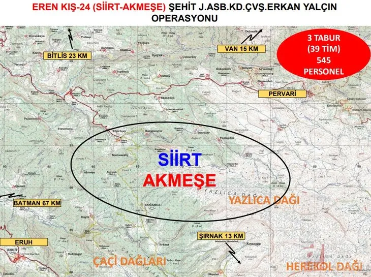 Siirt’te Eren Kış-24 operasyonu başladı! 545 personel görevde