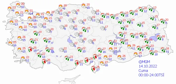 1665412887806.png Kuvvetli sağanak yağış yolda! Meteoroloji'den son dakika uyarısı! Çok sayıda ilde etkili olacak... İstanbul Ankara İzmir hava durumu - 7