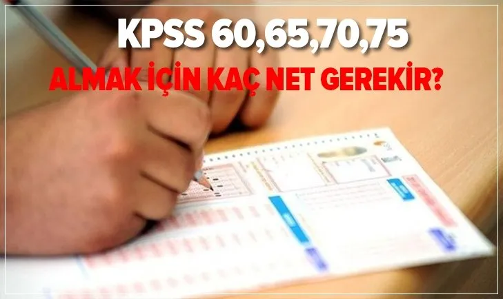 KPSS önlisans 60, 65, 70, 75 puan almak için kaç net gerekir? KPSS 2020 önlisans puan hesaplama nasıl yapılır?