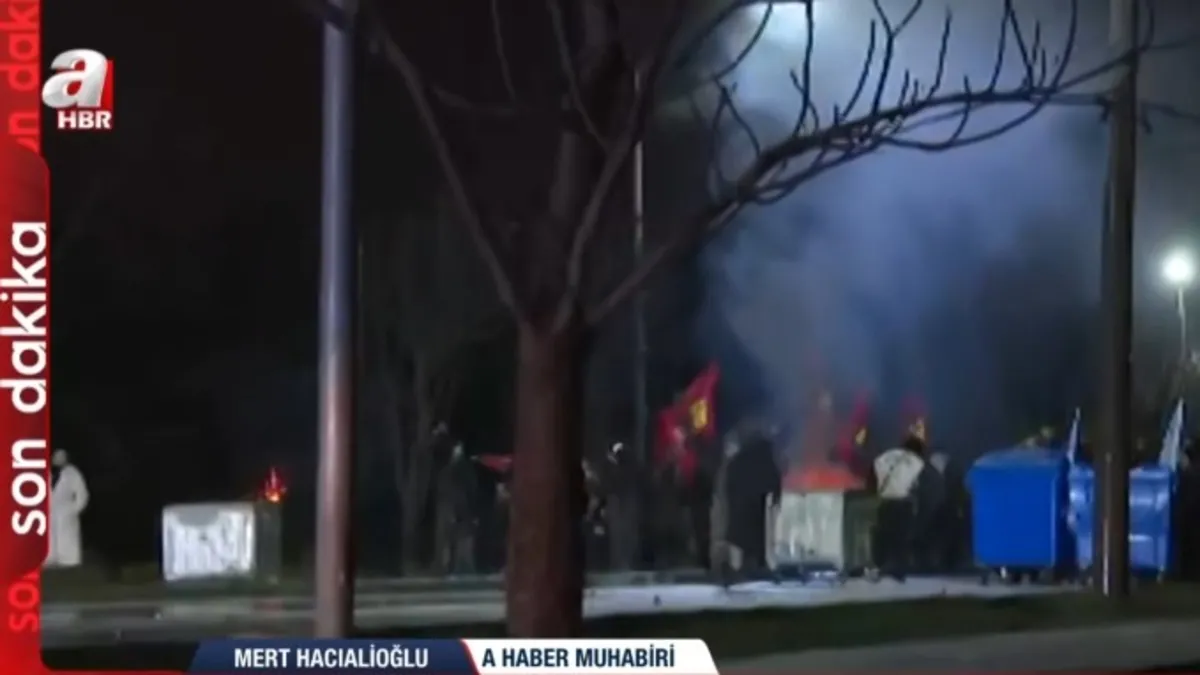 ODTÜ'de polise taşlı saldırı!