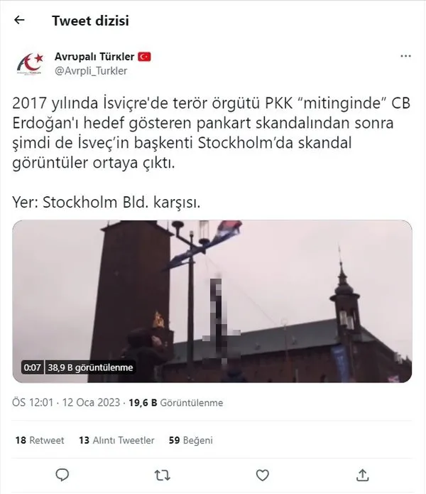 İsveç'in göbeğinde büyük skandal: Başkan Erdoğan'ın maketini astılar! İsveç Büyükelçisi Türk Dışişleri'ne çağrıldı