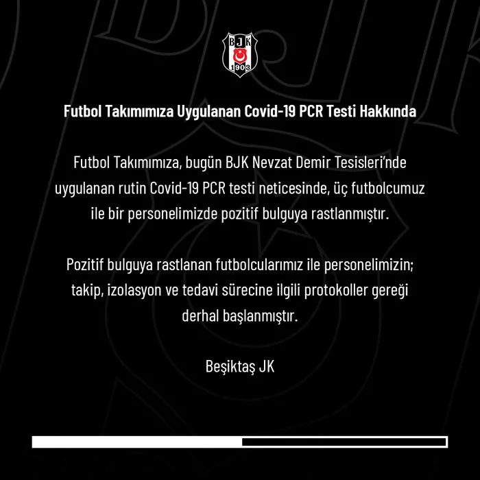 Son dakika: Beşiktaş'tan koronavirüs açıklaması: Üç futbolcu ile bir personel... - 1