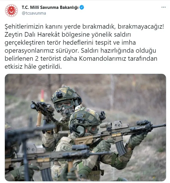 Son dakika | MSB duyurdu! Saldırı hazırlığındaki 2 terörist etkisiz hale getirildi - 1