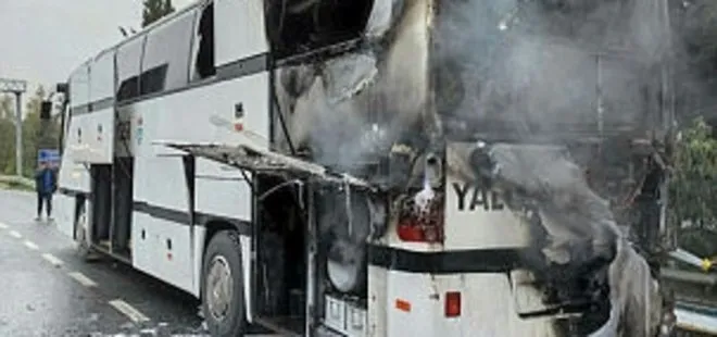Yalovasporlu futbolcuları taşıyan otobüste yangın çıktı