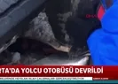 Ispartada yolcu otobüsü devrildi!