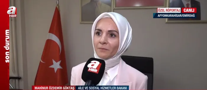 Aile ve Sosyal Hizmetler Bakanı Mahinur Özdemir Göktaş A Haber'de - 2