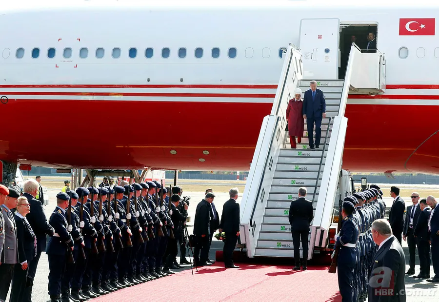 Başkan Recep Tayyip Erdoğan Almanya'da böyle karşılandı 3