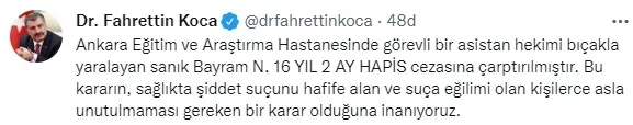 bakan-fahrettin-kocadan-doktor-ertan-iskender-aciklamasi-yaralayan-zanli-16-yil-2-ay-hapis-cezasi-aldi-1642789507115.jpg Bakan Fahrettin Koca'dan doktor Ertan İskender açıklaması! "Yaralayan zanlı 16 yıl 2 ay hapis cezası aldı" - 2