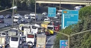 TEM’i kilitleyen kaza!