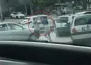 Kadın sürücü aracından indiğine pişman oldu