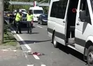 Kapısı açık minibüs ani fren yaptı! Kadın yola düştü
