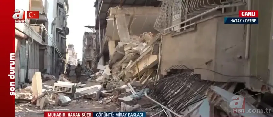 Korku filmini aratmayan görüntüler! Hatay Defne’de sokaklar enkaz yığını | A Haber görüntüledi 9