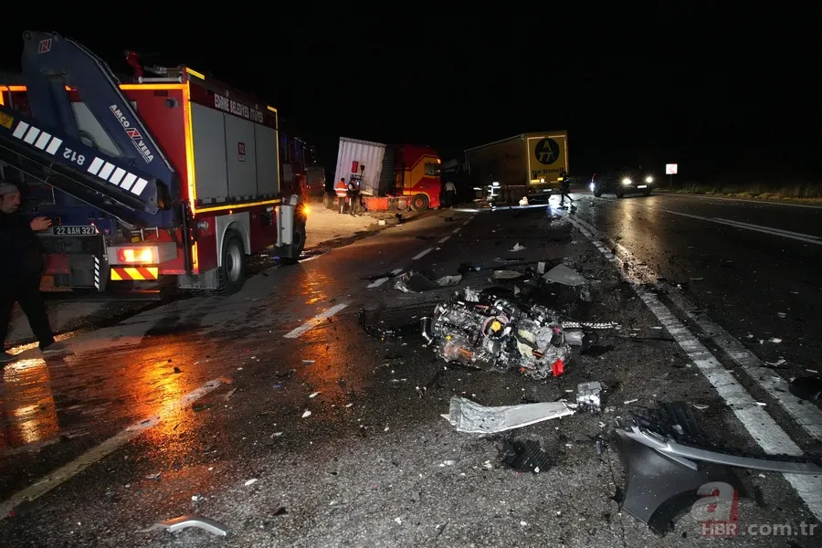 Kara yolunda can pazarı! Edirne'de katliam gibi kaza 7