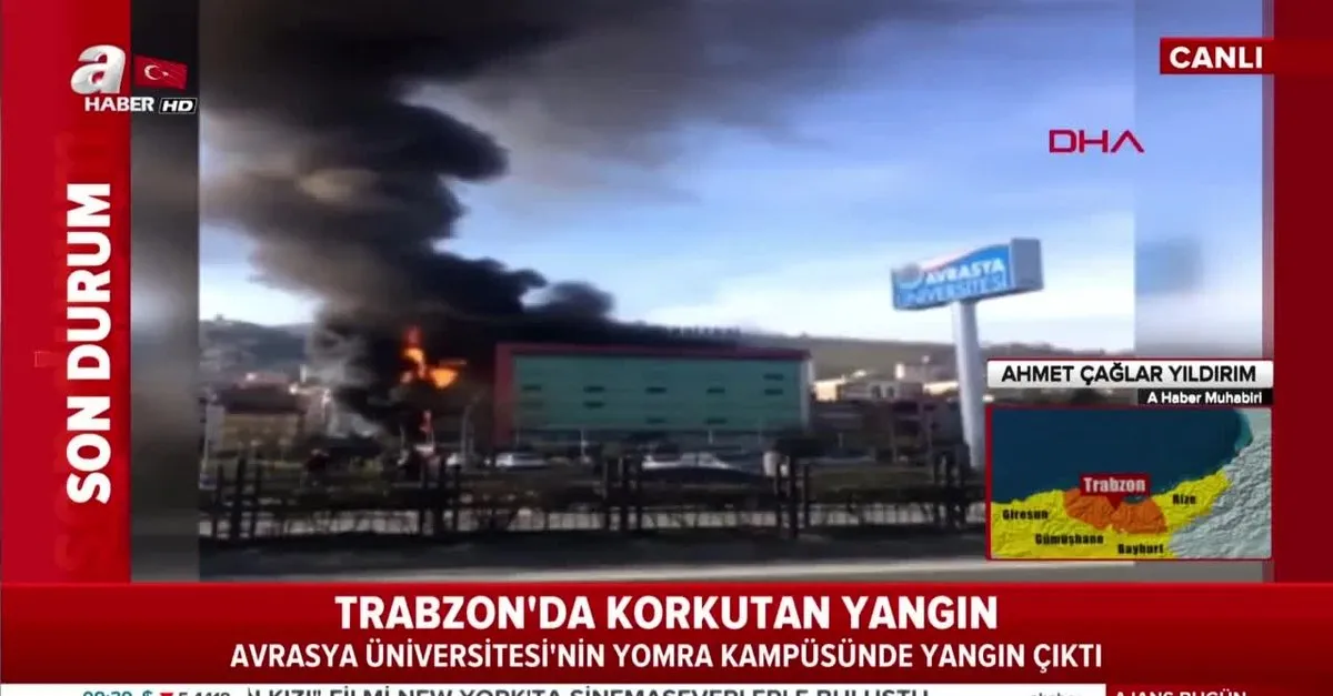 Son Dakika Trabzon Avrasya Universitesi Nin Yomra Kampusunde Yangin Cikti A Haber Ahaber Son Dakika Video Izle
