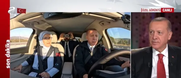 Başkan Erdoğan Togg’un direksiyonunda! O görüntüler ilk kez A Haber ekranlarında yayınlandı! Araç çok huzurlu ve rahat