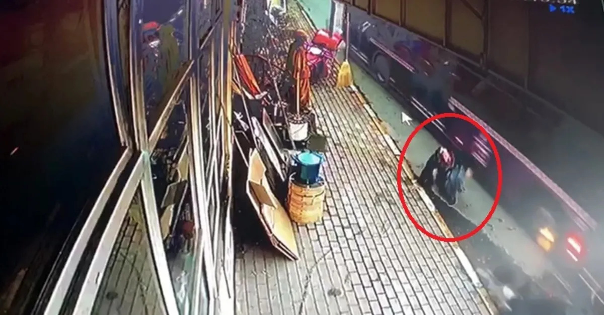 İstanbul Sarıyer'deki feci kazada kıl payı kurtuldu! Dehşet anları kamerada |Video