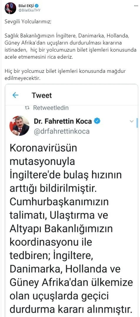 THY: İngiltere, Danimarka, Hollanda ve Güney Afrika yolcuları mağdur edilmeyecek - 2