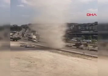 Bursa'da oluşan hortum kamerada
