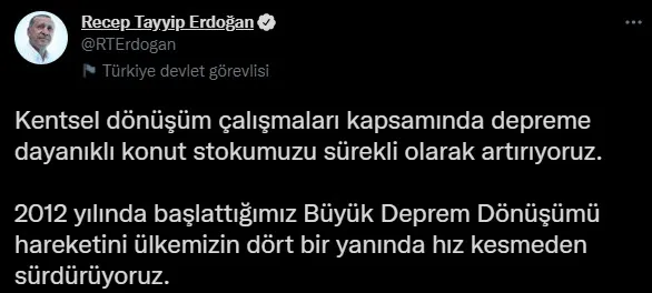 Son dakika: Başkan Recep Tayyip Erdoğan'dan kentsel dönüşüm ve deprem açıklaması - 1
