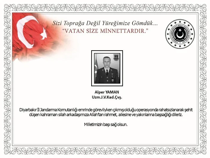 Başkan Erdoğan'dan şehit Alper Yaman'ın ailesine başsağlığı mesajı - 1