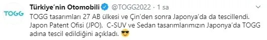 TOGG tasarımları 27 AB ülkesi ve Çin'den sonra Japonya'da da tescillendi - 1