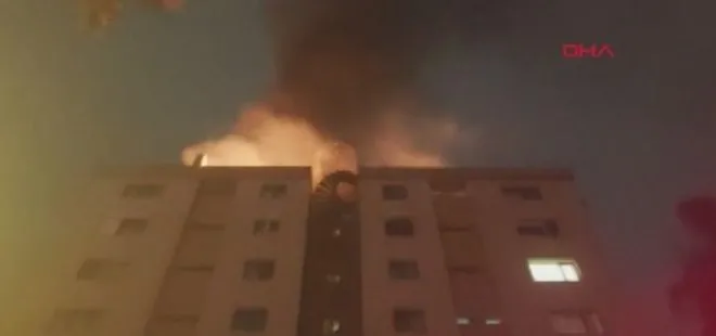 İstanbul’da korkutan yangın: 11 katlı binanın çatısı bir anda alev aldı