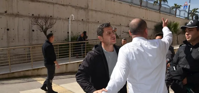 Adliye önünde kavga kamerada!