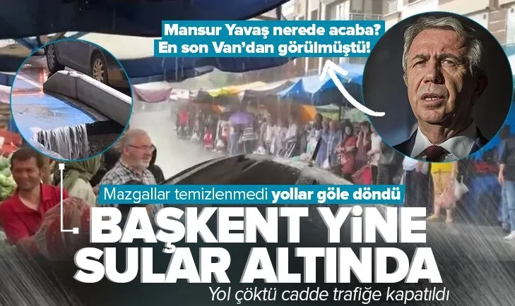 Son dakika: Ankara’da yol çöktü! Cadde trafiğe kapatıldı: Mansur Yavaş nerede acaba?